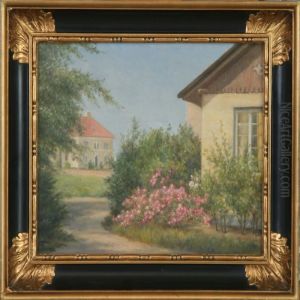 Garden Scenery Withhouses by Wenzel Ulrik Tornoe