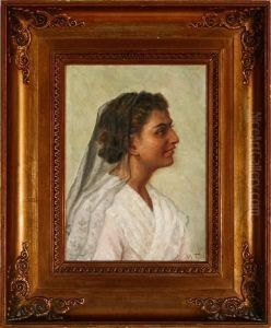 An Italian Woman Portrayed En Profile by Wenzel Ulrik Tornoe