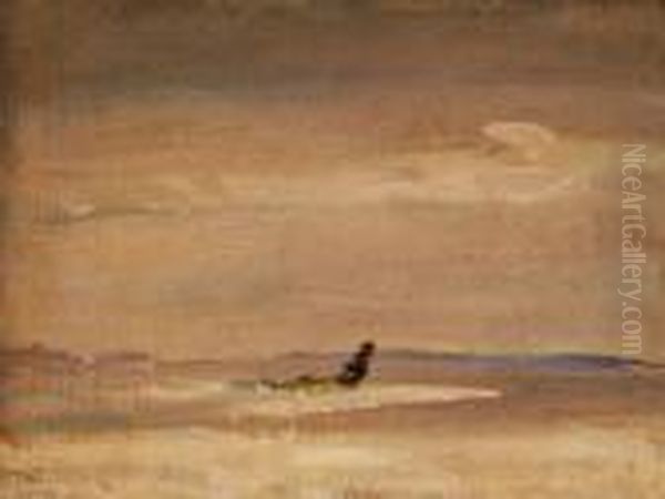Fischer Mit Netz Am Seeufer - view 1