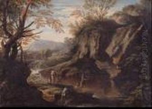 A Gorge With Peasants Fishing And Bandits A Gorge With Peasants Fishing And Bandits