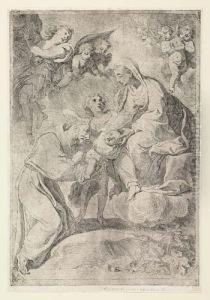Madonna And Child In Glory With St. Francis Of Assisi<</b> by Flaminio Torri
