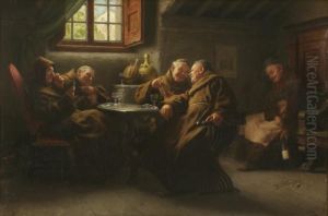Interior Scene With Monks.