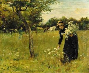 The artist's wife picking flowers The artist's wife picking flowers