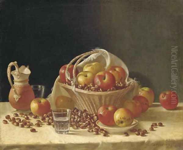 Still Life with Apples, a Basket and Chestnuts - view 1