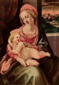 Madonna Col Bambino E San Giovannino by Michele di Ridolfo del Ghirlandaio (see Tosini)