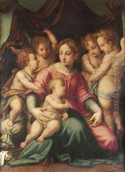 The Madonna And Child With The Infant Saint John The Baptist Surrounded By Putti - view 1