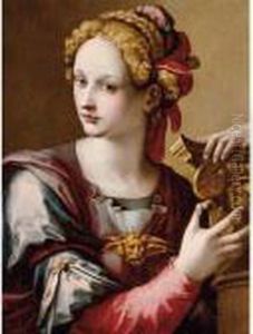 An Allegorical Figure, Possibly A Personification Of Architecture Or Fortitude by Michele di Ridolfo del Ghirlandaio (see Tosini)
