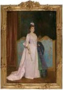 La Femme A L'eventail by Toulmouche Auguste