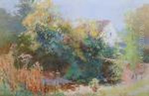 A House By A Stream And Woodland by Samuel Towers