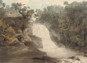 The Falls Of The Mothvaye, North Wales by Francis Towne
