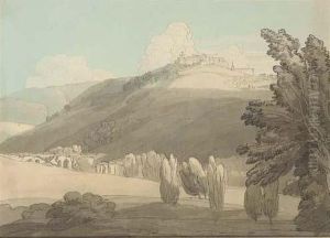 Castello Madamo, Above The Anio, Near Tivoli by Francis Towne