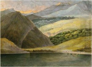 View On Lake Maggiore At Evening by Francis Towne