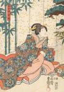 Portraits D'acteurs Sur Scene by Utagawa Toyokuni Iii