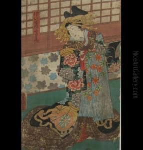 Study Of A Youngbeauty In A Kimono by Utagawa Toyokuni Iii