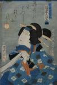 The Kabuki Actor Bando Mitsugoro In A Female Role by Utagawa Toyokuni Iii