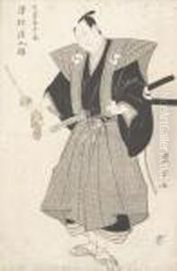 Kabuki-schauspieler Vor Dem Selbstmord Chushinguras.