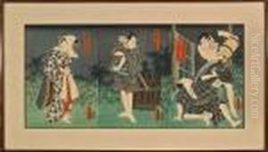 Woman In Long Robes Tip-toeing Through Grass