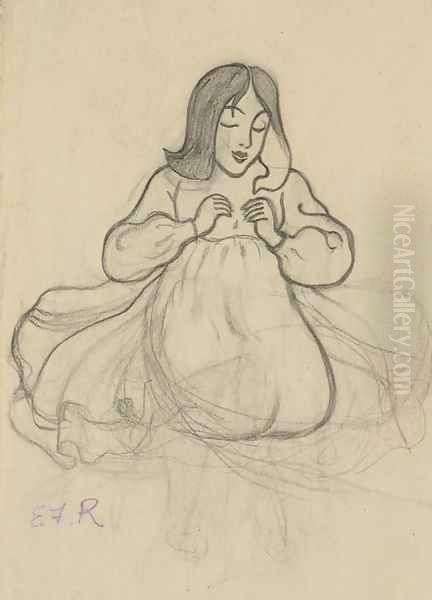 Jeune femme assise - view 1