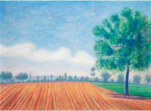 Getreidefeld Mit Blick Auf Jura by Albert Trachsel
