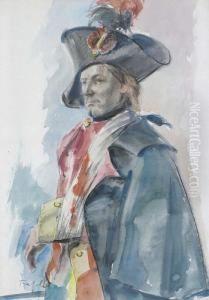 Offizier Mit Armbinde. by Friedrich Eduard Traffelet