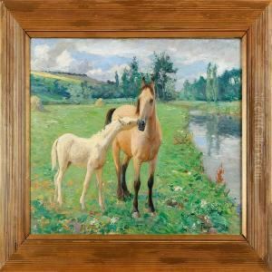 A Mare In A Summer Ladscapescenery by Carl Tragardh