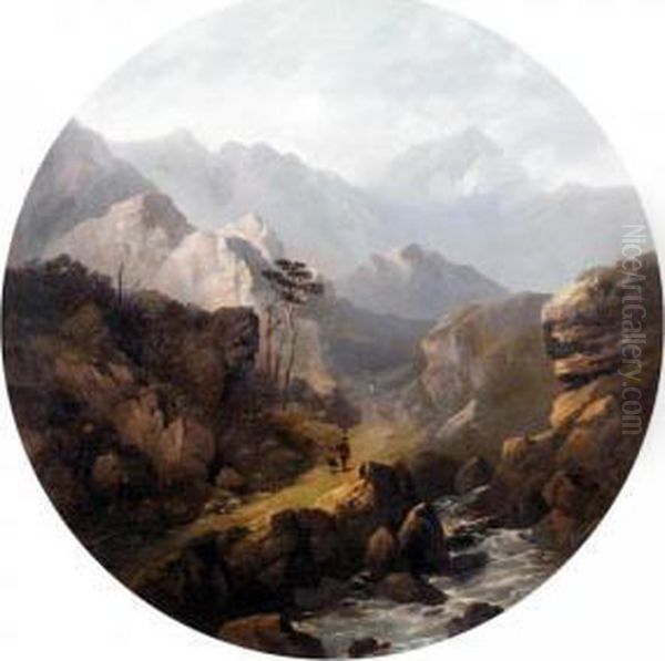 Figures In A Rocky Landscape - view 1
