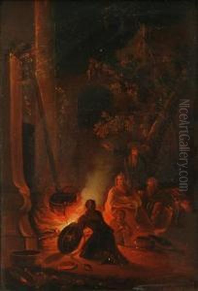 Figures Around A Campfire - view 1