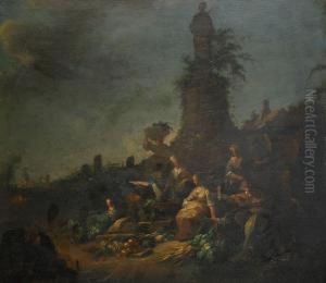 Marknadsscener by Johann Georg Trautmann