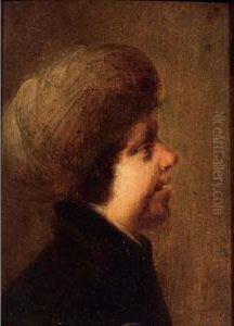 A Head Of A Man Wearing A Turban by Johann Georg Trautmann
