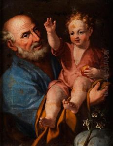 Der Heilige Joseph Mit Dem Segnendenjesuskind Im Arm