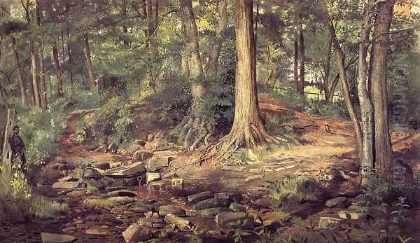 Young Girl at Forest Spring - view 1