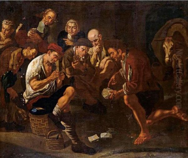 Men Gambling In An Interior - view 1