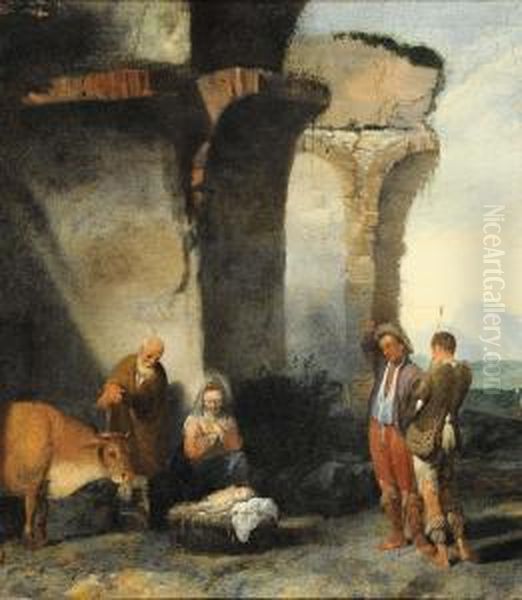 Paesaggio Con Rovine E L'adorazione Dei Pastori - view 1