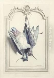 Le Vanneau Huppe Et Le Chevalier Aux Pieds Rouges by Edouard Travies