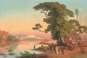 Sunset by the water, Cairo