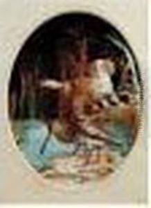 Gravure En Relief Dans Une Lunette De Forme Ovale. Belle Edition Ancienne.