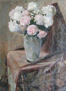 Peonie W Wazonie by Maurycy Trebacz