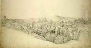 View from the Sabine hills over Tivoli in Campania with the gorge of the Anio on the right View from the Sabine hills over Tivoli in Campania with the gorge of the Anio on the right