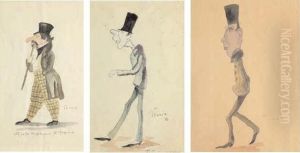 Caricature Di Personaggi Frequentanti Il Caffe Di Michelangelo