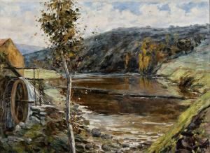 Paisagem De Rio Com Azenha by Falcao Trigoso