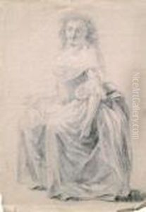 Portrait De Femme Assise by Louis Rolland Trinquesse