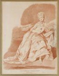 Femme A La Mandoline Par Claude Briceau by Louis Rolland Trinquesse