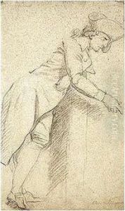 Recto: Study Of A Young Man, Leaning Forward