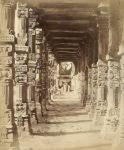 Colonnade Near The Qutb Minar by Linneaus Tripe