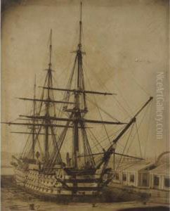 H.m.s. Duke Of Wellington In The Queen's Dock, Keyham, 4th Or 5th March 1854 H.m.s. Duke Of Wellington In The Queen's Dock, Keyham, 4th Or 5th March 1854