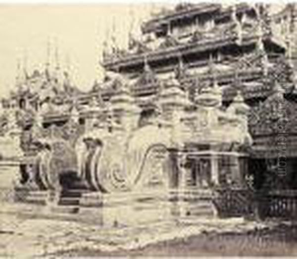 Amerapoora. Steps On The South Side Of Maha-oung-meeay-liy-mhan Kyoung, Circa 1855 - view 1