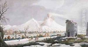 Vesuvius in Snow by Pietro Fabris