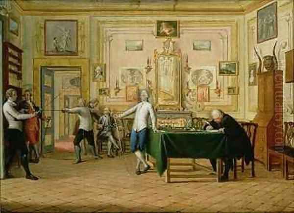 Fencing Scene at the Neopolitan residence of Kenneth Mackenzie 1744-81 1st Earl of Seaforth - view 1
