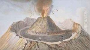 Interior of the Cone of Vesuvius Before the 1767 Eruption by Pietro Fabris