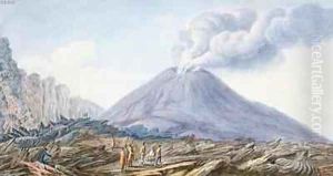 View of the Atrio di Cavallo between Somma and Vesuvius by Pietro Fabris